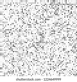 Halftone texture is black and white. The pattern of the ink points are randomly arranged. Vector monochrome background. Abstract the surface of chaos