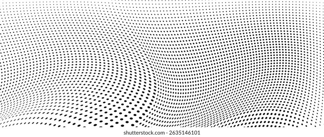La textura semitono es blanco y negro. Ondas de puntos