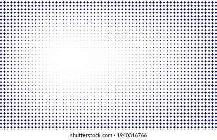 Halftone Textur mit blauen Punkten. Minimalismus, Vektorgrafik. Hintergrund für Poster, Websites, Visitenkarten, Postkarten, Innenarchitektur