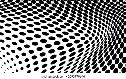 La textura media es monocroma caótico. Resumen del fondo de puntos de las olas en blanco y negro. Fondo para el diseño de sitios web, tarjetas de visita, carteles