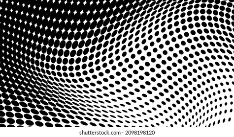 La textura media es monocroma caótico. Resumen del fondo de puntos de las olas en blanco y negro. Fondo para el diseño de sitios web, tarjetas de visita, carteles