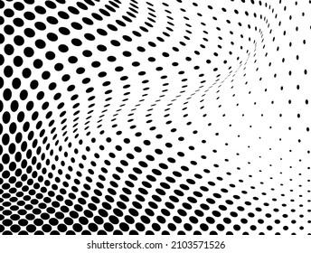 La textura media es monocroma caótico. Resumen del fondo de puntos de las olas en blanco y negro. Fondo para el diseño de sitios web, tarjetas de visita, carteles