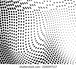La textura media es monocroma caótico. Resumen del fondo de puntos de las olas en blanco y negro. Fondo para el diseño de sitios web, tarjetas de visita, carteles