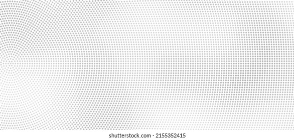 The halftone texture is chaotic monochrome. Abstract black and white waves background of dots. Backdrop for the design of websites, business cards, posters