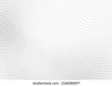 Die Halbtonstruktur ist chaotisches Monochrom. Abstrakter schwarz-weißer Hintergrund von Punkten. Hintergrund für die Gestaltung von Websites, Visitenkarten, Poster
