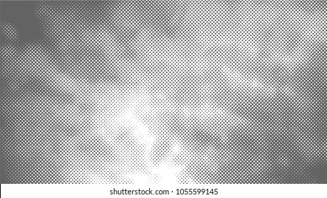 A Halftone Texture Of Clouds. Gray Clouds. Vector Illustration.