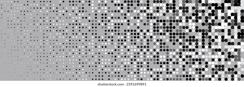 Halftone Texture. Color Art With Memphis Elements. Futuristic Elements On Flat Page. Greyscale Line Flyer. Minimalist White Poster. Geometric Grey Background. Trendy Halftone Texture