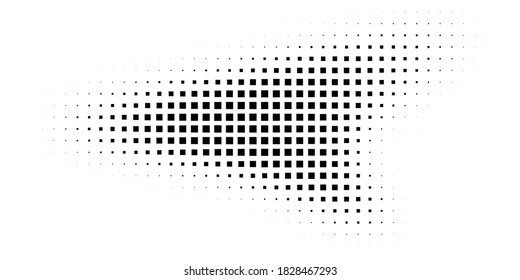 Halftone texture with geometric figures. Vector. Modern background for posters, websites, web pages, business cards, postcards, interior design. Punk, pop, grunge in vintage style. Minimalism. 