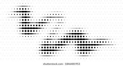 Halftone texture with geometric figures. Vector. Modern background for posters, websites, web pages, business cards, postcards, interior design. Punk, pop, grunge in vintage style. Minimalism. 