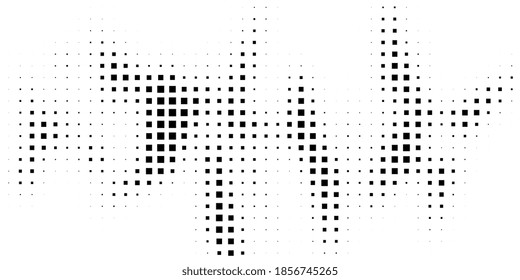 Halftone texture with geometric figures. Vector. Modern background for posters, websites, web pages, business cards, postcards, interior design. Punk, pop, grunge in vintage style. Minimalism. 