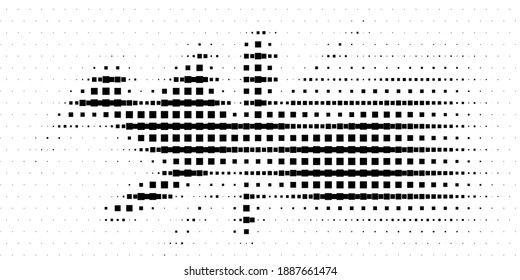 Halftone texture with geometric figures. Vector. Modern background for posters, websites, web pages, business cards, postcards, interior design. Punk, pop, grunge in vintage style. Minimalism. 