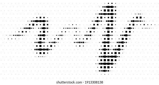 Halftone texture with geometric figures. Vector. Modern background for posters, websites, web pages, business cards, postcards, interior design. Punk, pop, grunge in vintage style. Minimalism. 