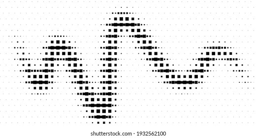Halftone texture with geometric figures. Vector. Modern background for posters, websites, web pages, business cards, postcards, interior design. Punk, pop, grunge in vintage style. Minimalism. 