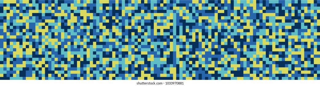 Halftone texture. Geometric pattern with colorful elements for print or mobile application. Horizontal halftone background with color squares for your design. Vector texture.