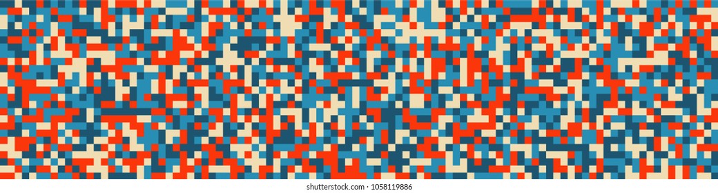 Halftone texture. Geometric pattern with colorful squares for print or mobile application. Horizontal halftone background with color squares for your design. Vector texture.