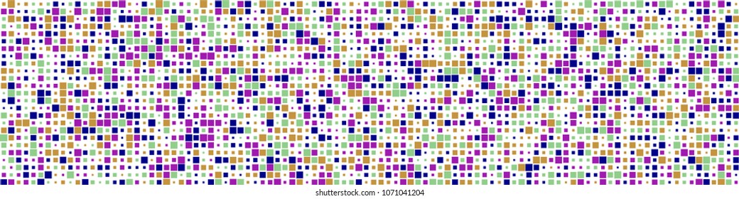 Halftone texture. Geometric pattern with colorful squares for print or mobile application. Horizontal halftone background with color elements for your design. Vector texture.