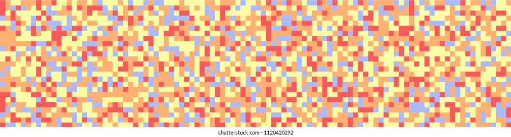 Halftone texture. Geometric pattern with colorful squares for print or mobile application. Horizontal halftone background with color elements for your design. Vector texture.