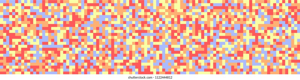 Halftone texture. Geometric pattern with colorful squares for poster or banner. Horizontal halftone background with color squares for your design. Vector texture.