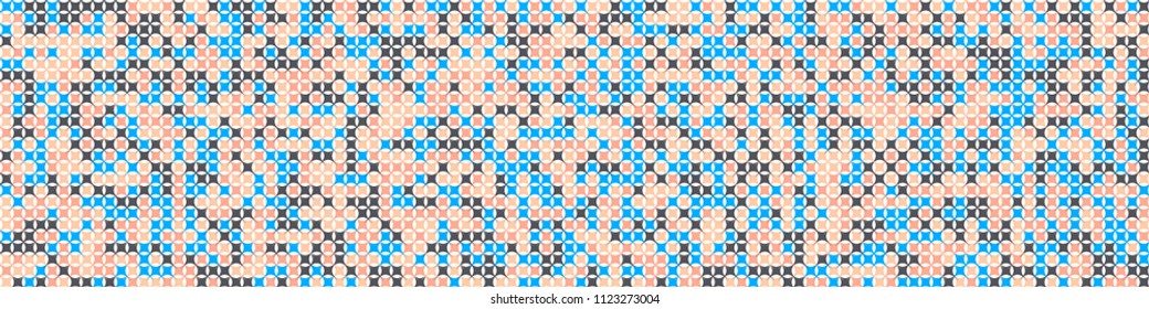 Halftone texture. Geometric pattern with colorful elements for print or mobile application. Horizontal halftone background with color squares for your design. Vector texture.