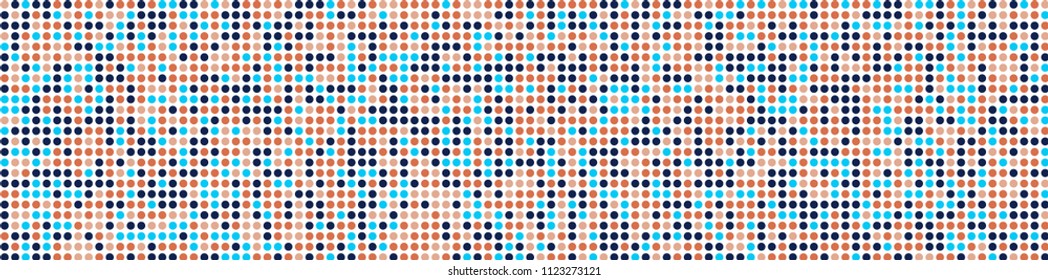 Halftone texture. Geometric pattern with colorful elements for poster or banner. Horizontal halftone background with color squares for your design. Vector texture.