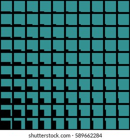 Halftone texture. Gradient effect with square dots. Halftoned lattice. Abstract black and blue background vector. Geometric graphic stippling. Architectural industrial design.