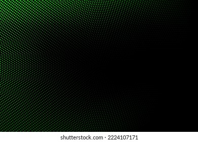 Halftone texture with green dots on a black background. Minimalism, vector. Background for posters, sites, business cards, postcards, interior design