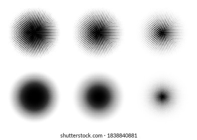 Halftone Texture Grunge Vector Set. Background Halftone Dot Patern. Graphic Dots Halftone Pattern. EPS 10.