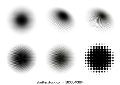 Halftone Texture Grunge Vector Set. Background Halftone Dot Patern. Graphic Dots Halftone Pattern. EPS 10.