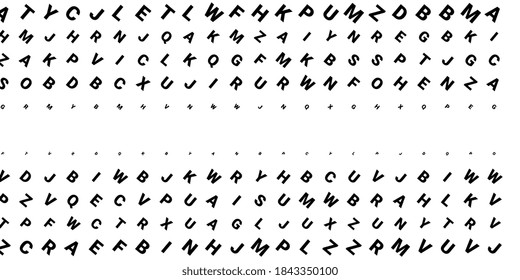 Halftone texture with letters. Vector. Modern background for posters, websites, web pages, business cards, postcards, interior design. Punk, pop, grunge in vintage style. Minimalism. 