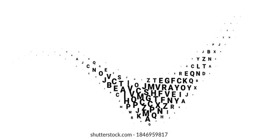 Halftone texture with letters. Vector. Modern background for posters, websites, web pages, business cards, postcards, interior design. Punk, pop, grunge in vintage style. Minimalism. 