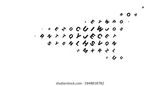 Halftone texture with letters. Vector. Modern background for posters, websites, web pages, business cards, postcards, interior design. Punk, pop, grunge in vintage style. Minimalism. 