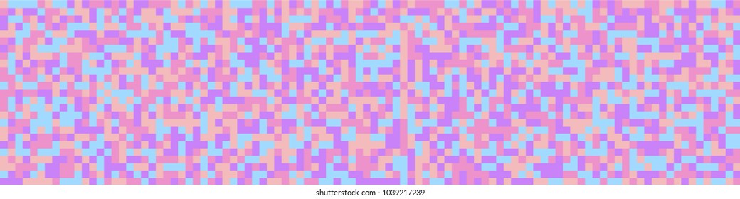 Halftone texture. Modern pattern with colorful squares for poster or banner. Horizontal halftone background with color elements for your design. Vector texture.