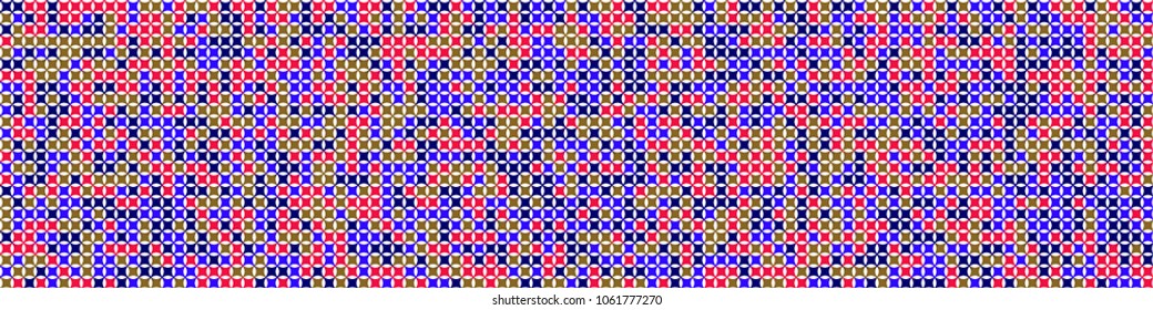 Halftone texture. Modern pattern with colorful elements for card or print. Horizontal halftone background with color squares for your design. Vector texture.