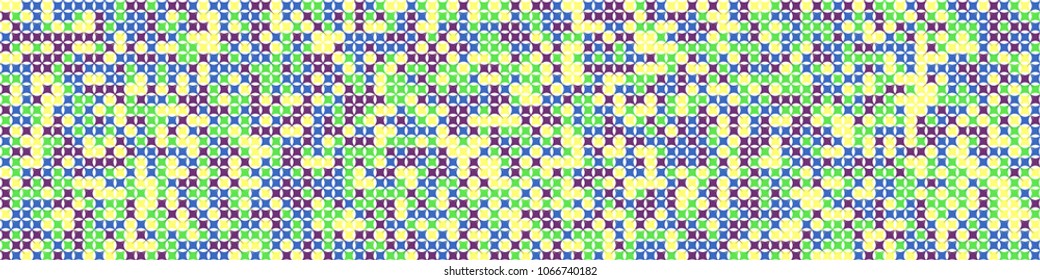 Halftone texture. Modern pattern with colorful squares for poster or banner. Horizontal halftone background with color elements for your design. Vector texture.