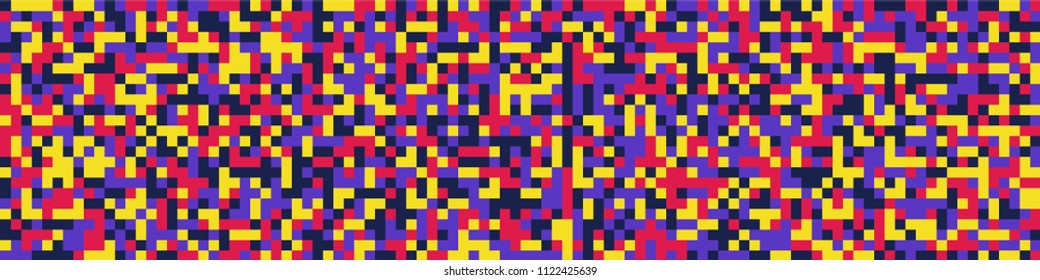 Halftone texture. Modern pattern with colorful squares for poster or banner. Horizontal halftone background with color elements for your design. Vector texture.