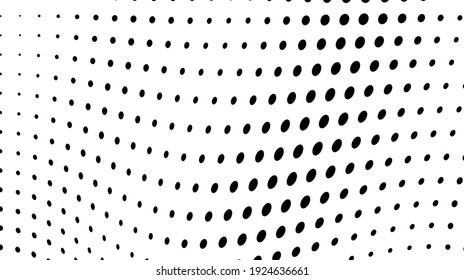 The halftone texture is monochrome. Chaotic waves of black dots on a white background