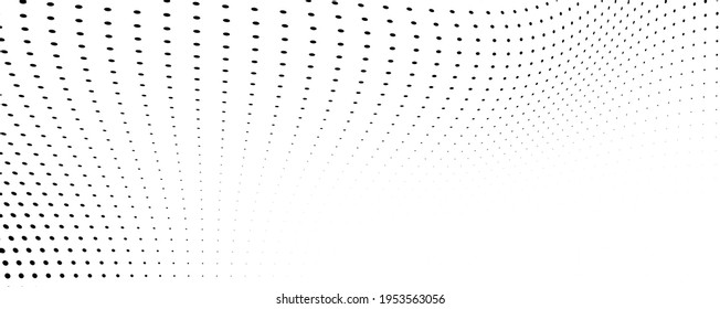 The halftone texture is monochrome. Chaotic waves of black dots on a white background