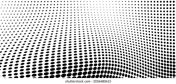 The halftone texture is monochrome. Chaotic waves of black dots on a white background