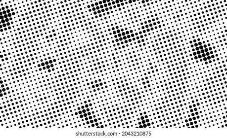 The halftone texture is monochrome. Vector chaotic background