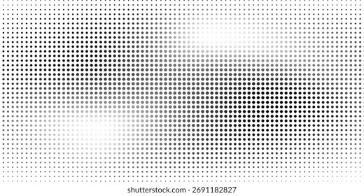 A textura de meio-tom é monocromática. Vetor caótico fundo ponto meio áspero.