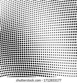 Halftone texture is a monochrome wave. Abstract black and white background of dots