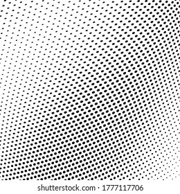 Halftone texture is a monochrome wave. Abstract black and white background of dots