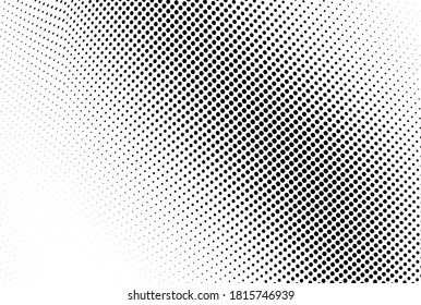 La textura de semitono es una onda monocroma. Resumen del fondo blanco y negro de los puntos