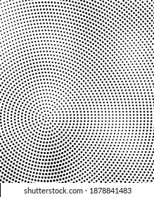 La textura media es monocroma. Una ola de puntos. Resumen de textura en blanco y negro. Los puntos de tinta se colocan al azar sobre un fondo blanco. Textura de arte pop para imprimir en papel envolvente, tarjetas de visita