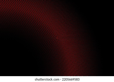 Halftone texture with red dots on a black background. Minimalism, vector. Background for posters, sites, business cards, postcards, interior design