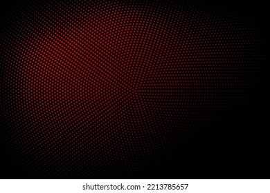 Halftone texture with red dots on a black background. Minimalism, vector. Background for posters, sites, business cards, postcards, interior design