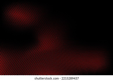 Halftone texture with red dots on a black background. Minimalism, vector. Background for posters, sites, business cards, postcards, interior design