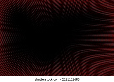 Halftone texture with red dots on a black background. Minimalism, vector. Background for posters, sites, business cards, postcards, interior design