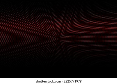 Halftone texture with red dots on a black background. Minimalism, vector. Background for posters, sites, business cards, postcards, interior design