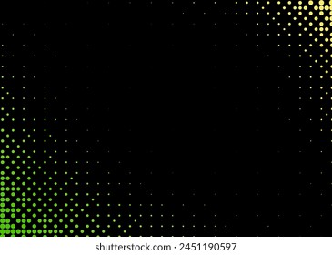 Halftone texture with red dots on a black background. Minimalism, vector. Background for posters, websites, business cards, postcard design